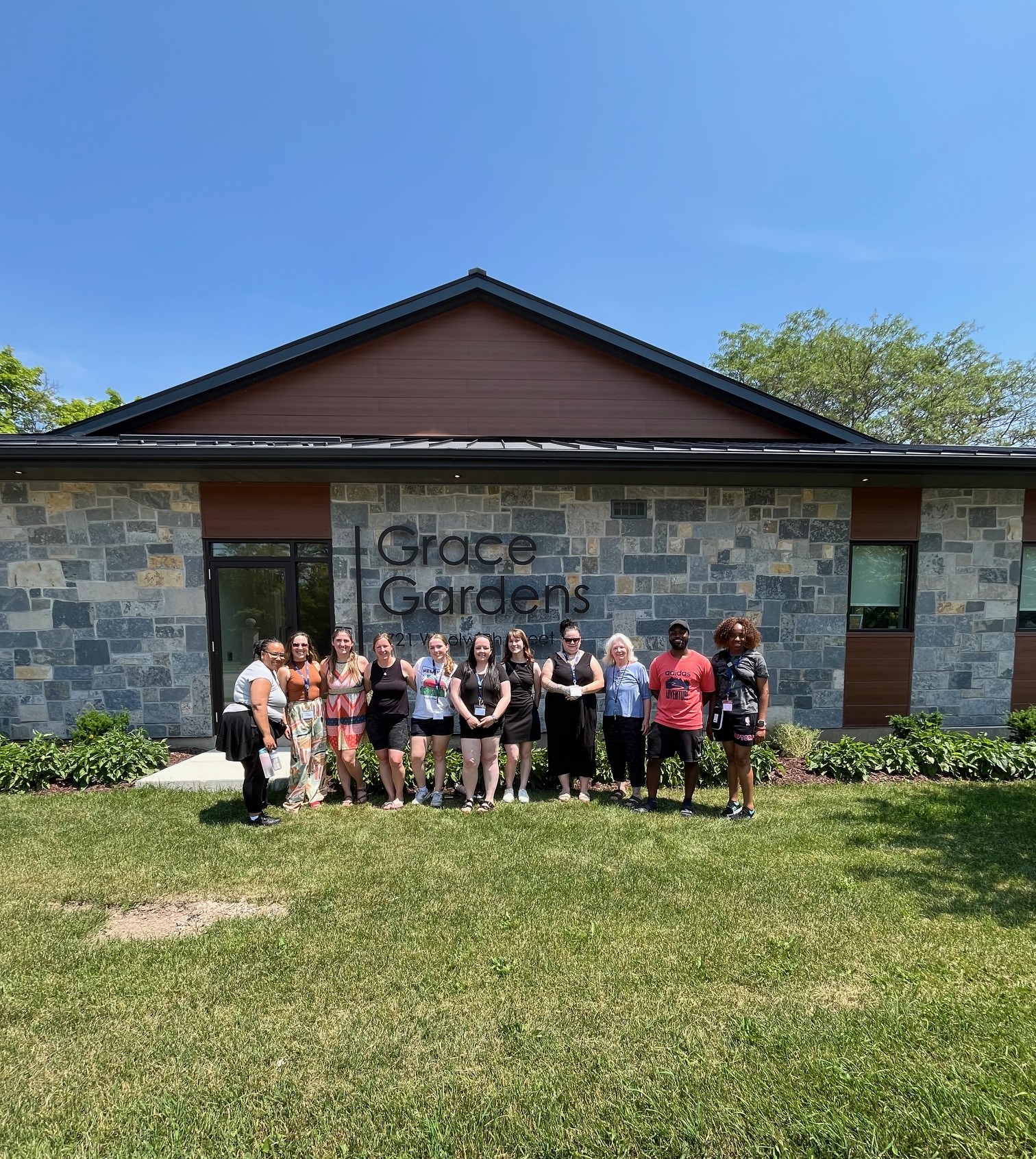 staff outside of grace gardens